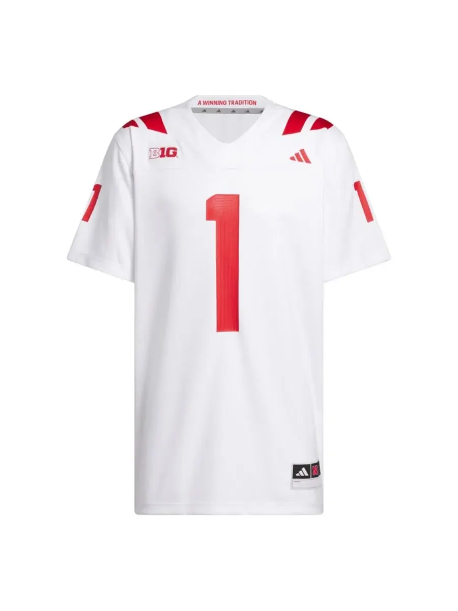 Футболка футбольная с длинным рукавом Nebraska Huskers Away Premier adidas — изображение 3 из 5, белый