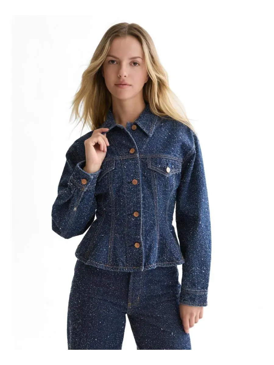 Джинсовая куртка с пеплумом и завышенной талией Deep Weave SCOTCH & SODA, Deep Weave