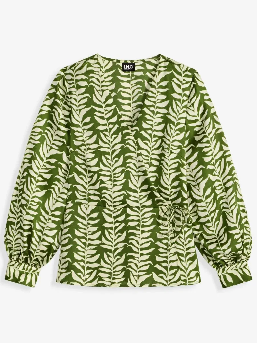 Блуза с запахом с длинным рукавом-буф I.N.C. International Concepts, Lina Palms — изображение 6 из 6