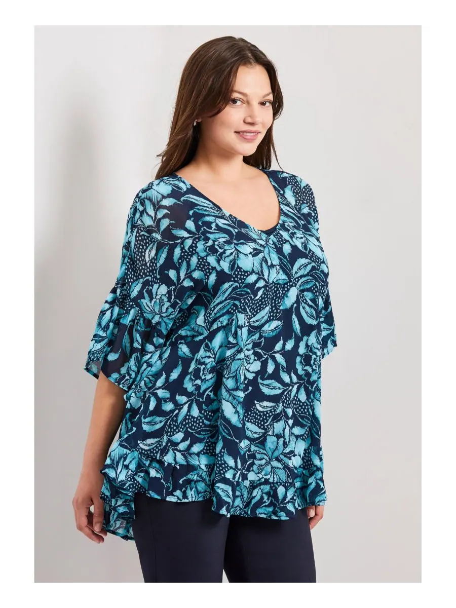 Женская шифоновая блузка Harlow AVENUE, Floral sketch — изображение 2 из 3
