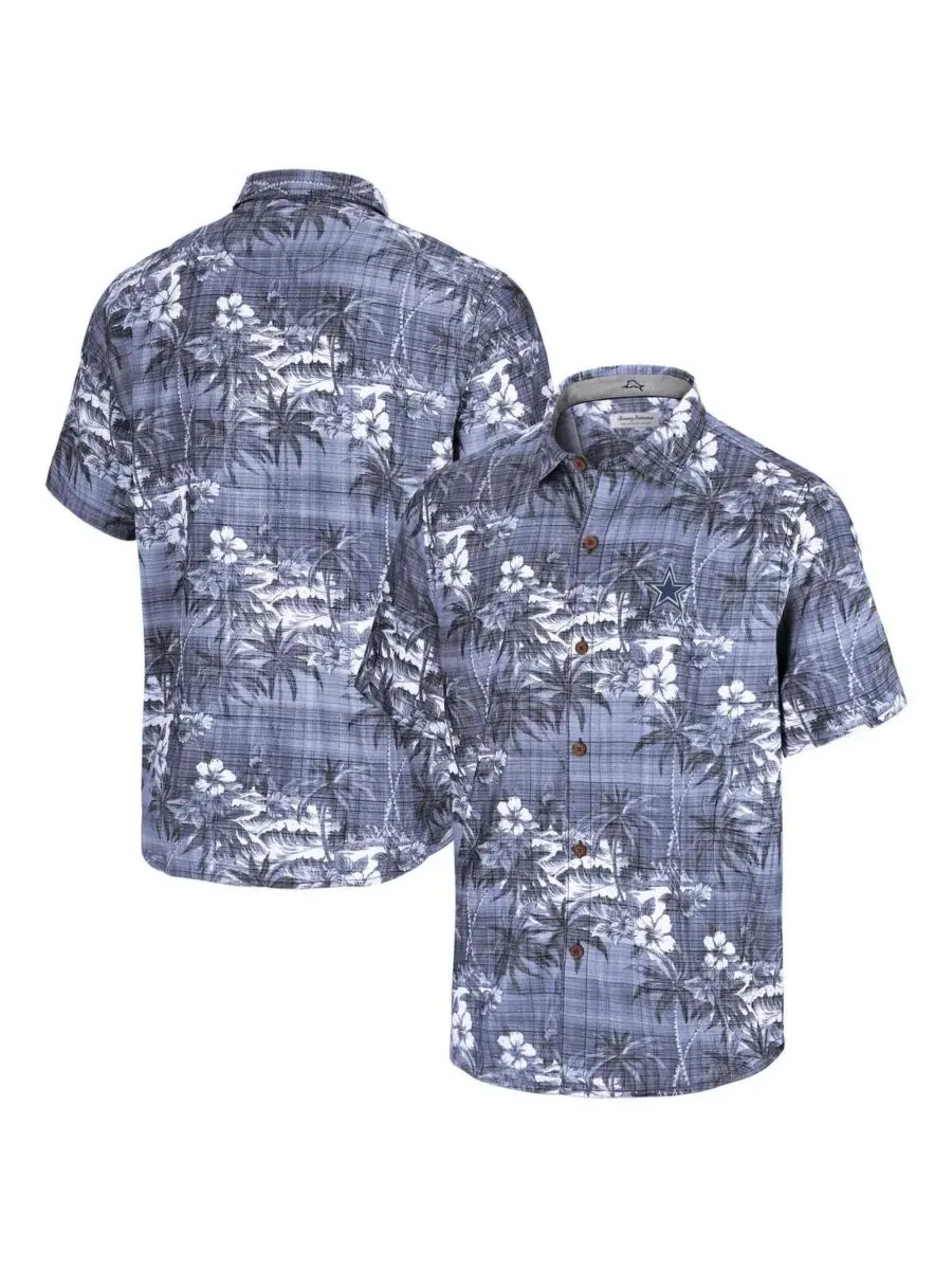 Tommy Bahama Мужская темно-синяя рубашка на пуговицах с символикой команды Dallas Cowboys Coconut