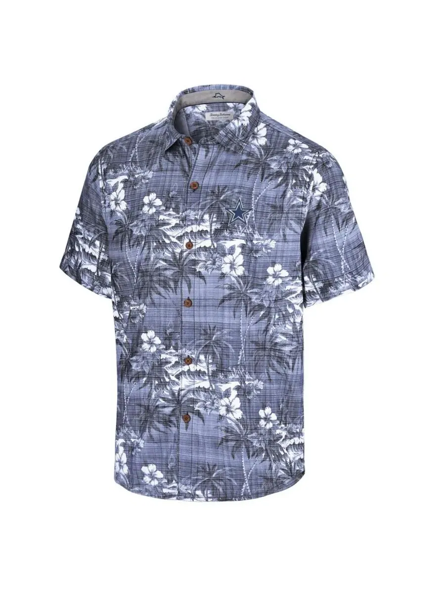 Tommy Bahama Мужская темно-синяя рубашка на пуговицах с символикой команды Dallas Cowboys Coconut — изображение 2 из 3
