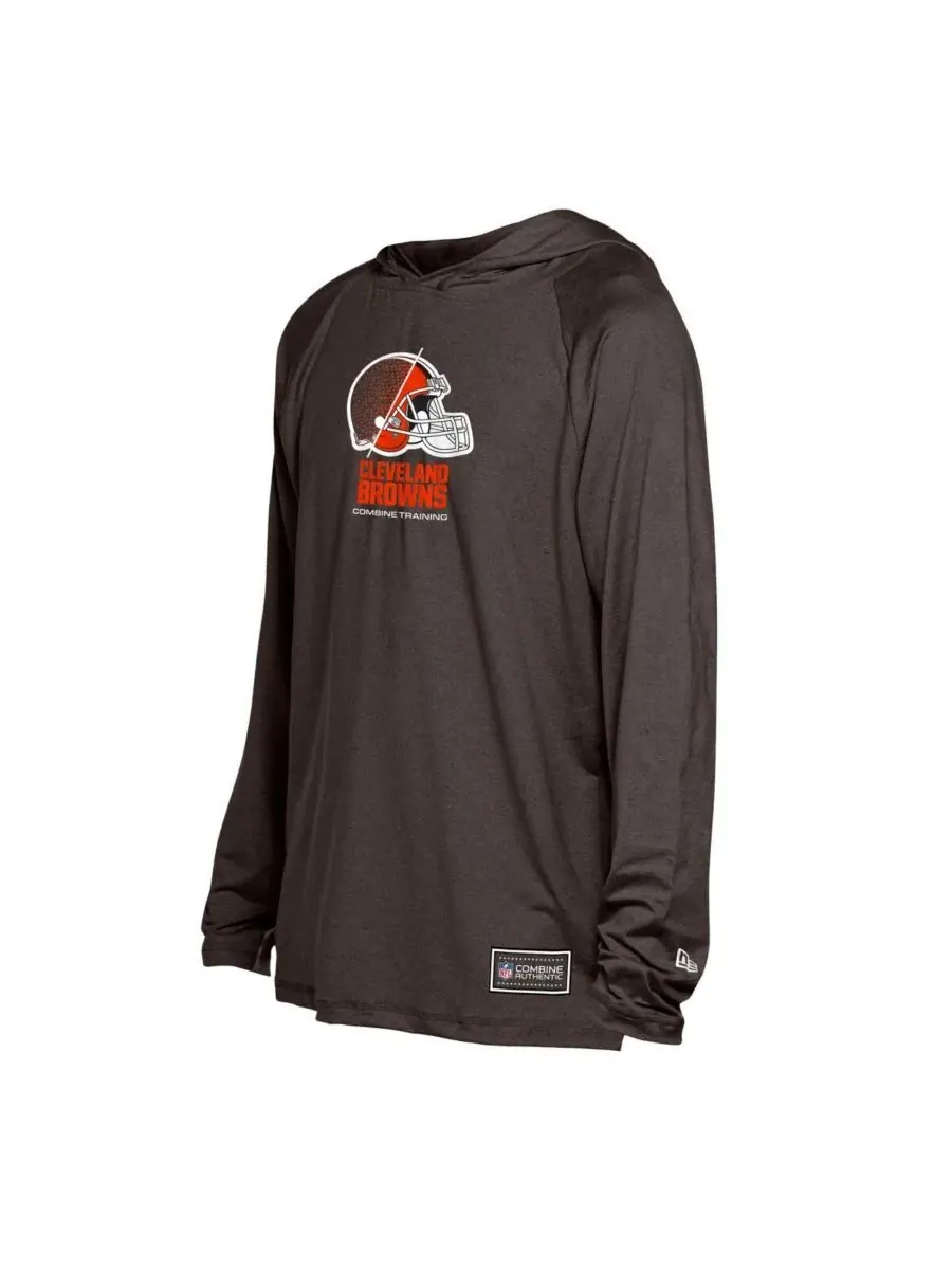 New Era Мужская коричневая толстовка с капюшоном в стиле болельщика команды Cleveland Browns — изображение 3 из 3, коричневый