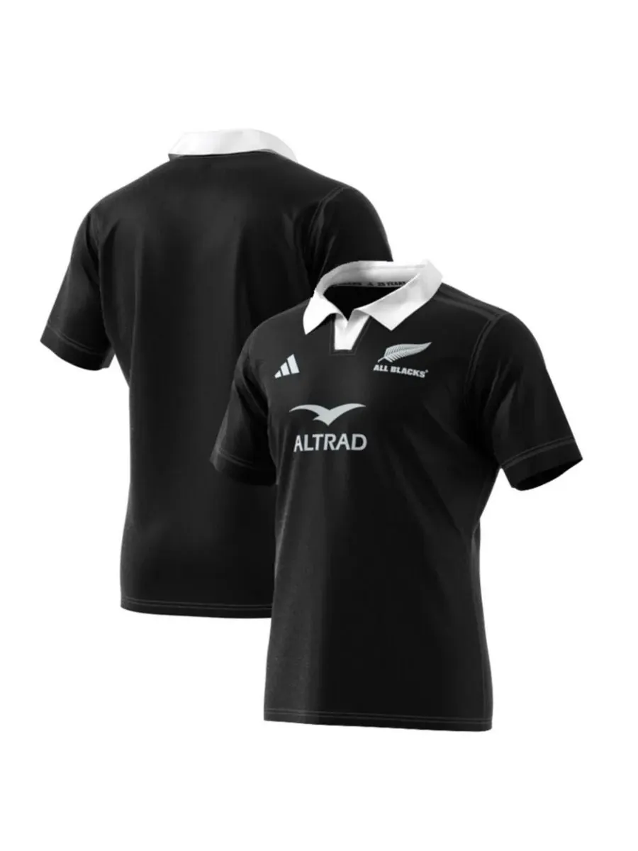 Adidas Мужская черная домашняя футболка сборной Новой Зеландии по регби сезона 2024/25 (реплика)