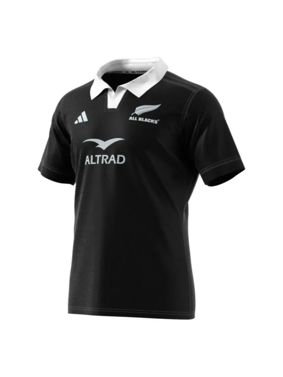 Adidas Мужская черная домашняя футболка сборной Новой Зеландии по регби сезона 2024/25 (реплика) — изображение 3 из 4, черный