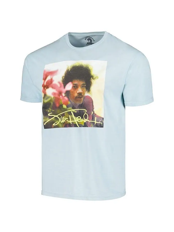 Мужская синяя футболка с рваным рисунком Jimi Hendrix Flowers Philcos — изображение 2 из 3, синий