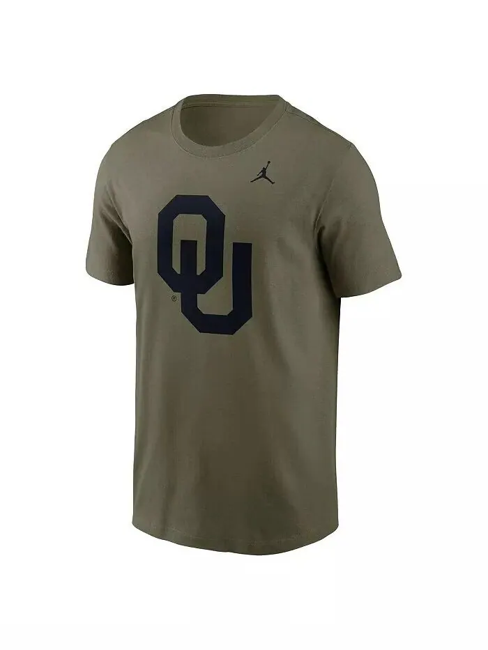 Мужская футболка Olive Oklahoma Sooners 2024 Military Appreciation с тональным логотипом Jordan — изображение 3 из 3