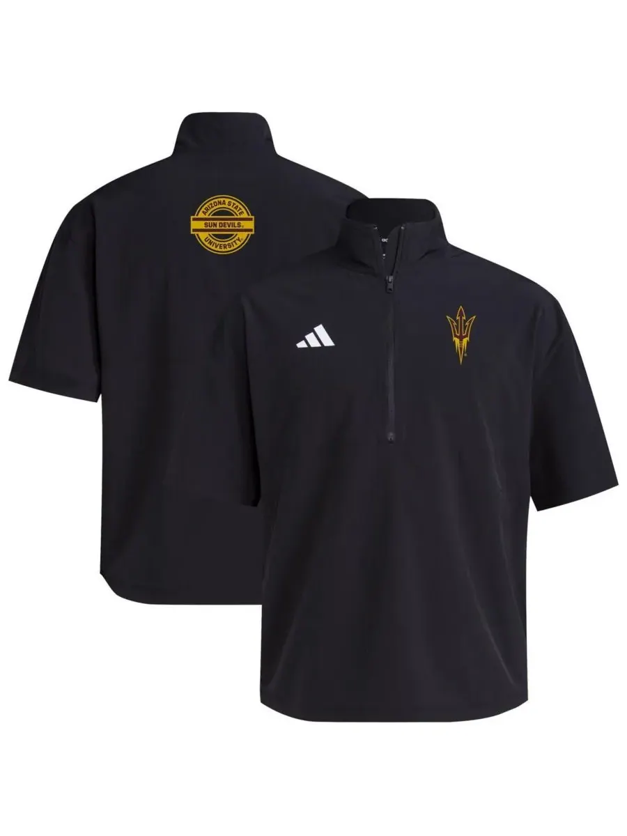 Adidas Мужская черная тренировочная куртка Arizona State Sun Devils 2024 с короткой