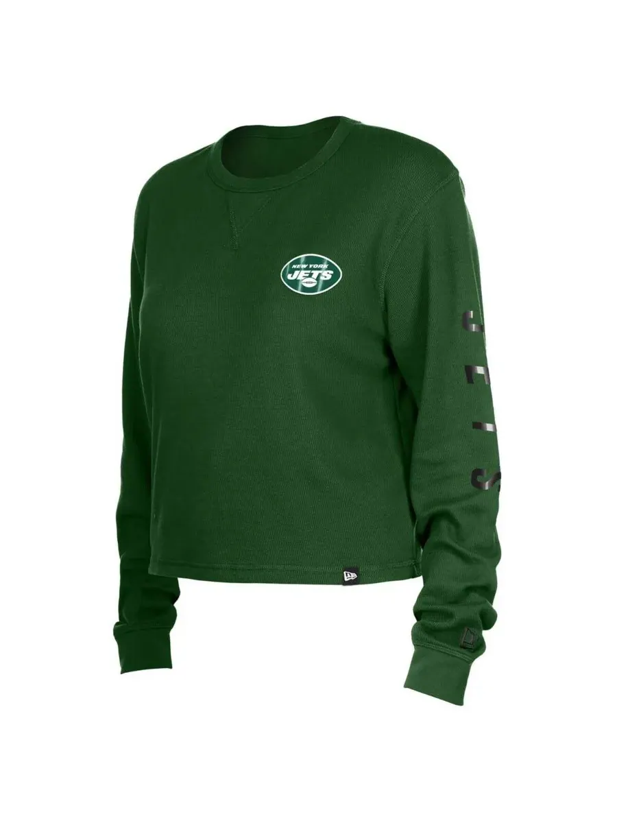 New Era Женская зеленая термофутболка с длинными рукавами New York Jets Sport Night — изображение 3 из 3, зеленый