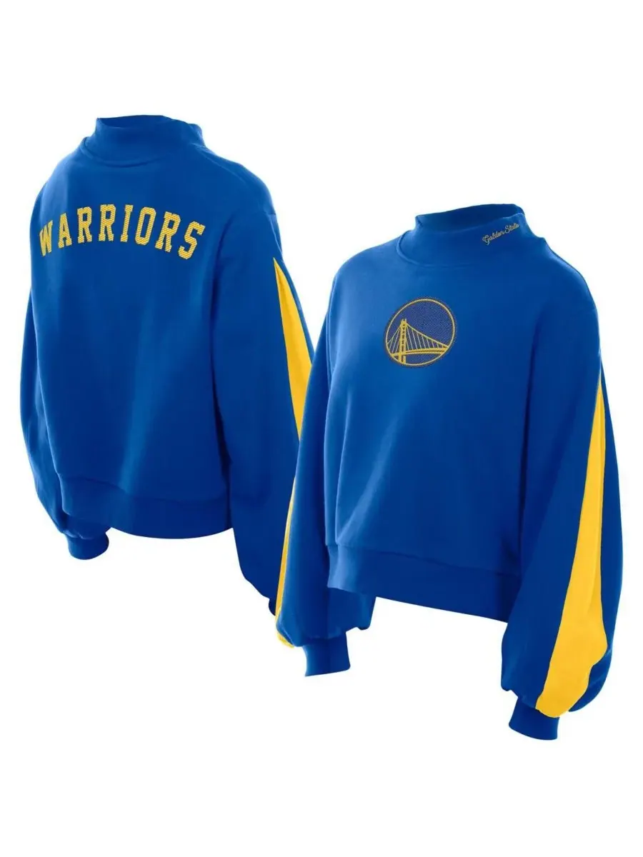 New Era Женская толстовка Royal Golden State Warriors Sport Night с рукавами-баллонами