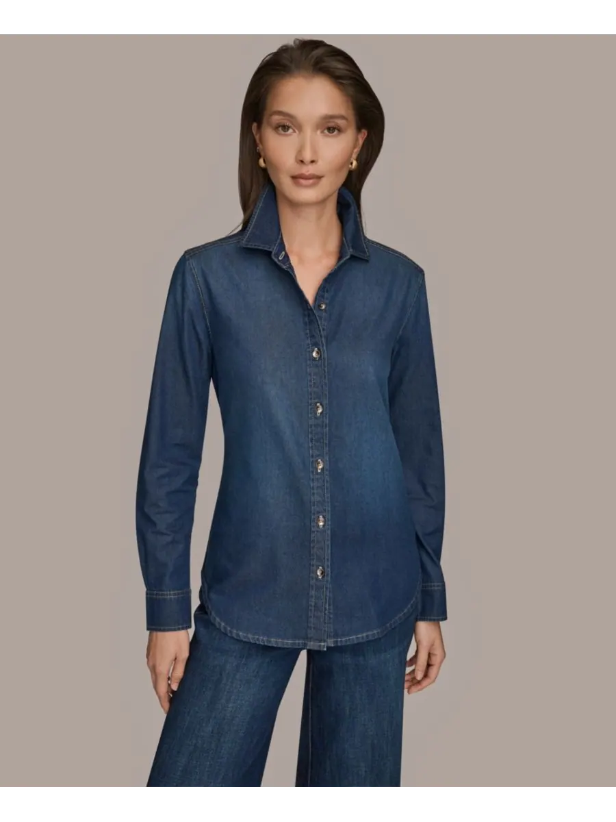 Женская джинсовая рубашка с длинными рукавами Donna Karan Weekend, The Taylor