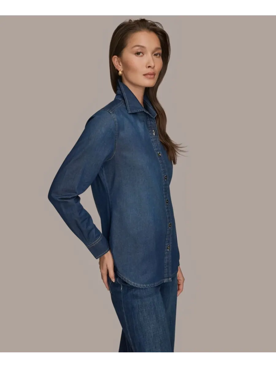 Женская джинсовая рубашка с длинными рукавами Donna Karan Weekend, The Taylor — изображение 4 из 8