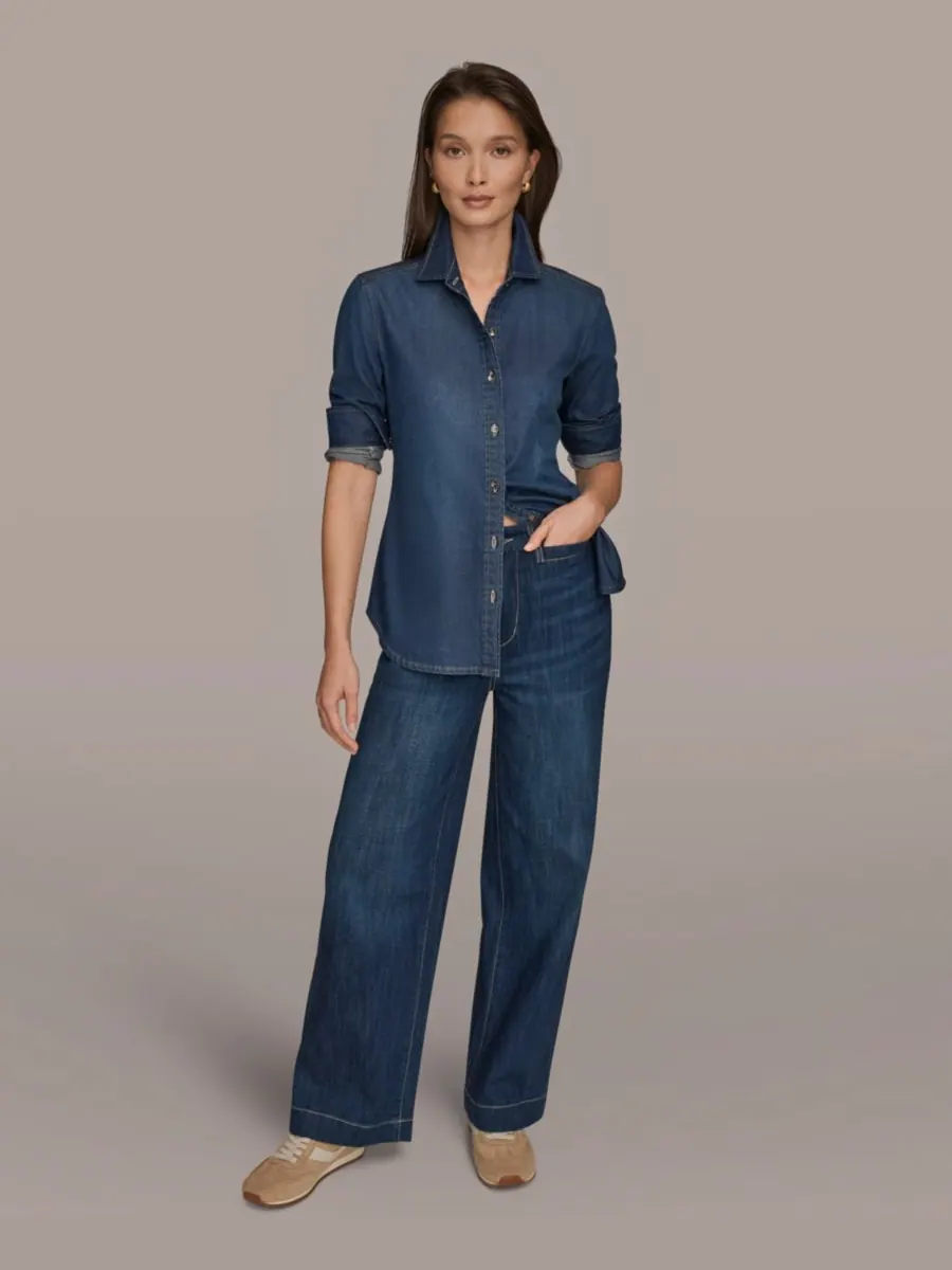 Женская джинсовая рубашка с длинными рукавами Donna Karan Weekend, The Taylor — изображение 5 из 8