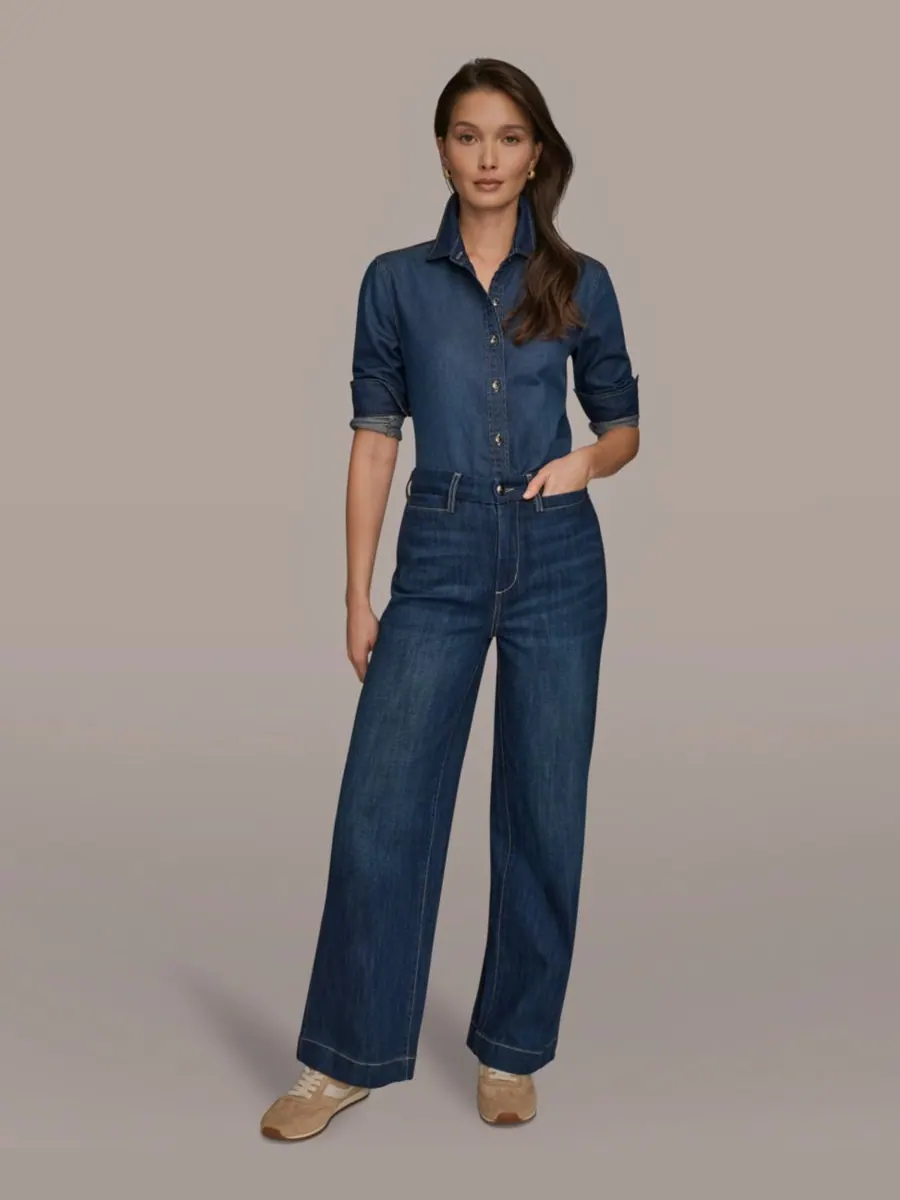 Женская джинсовая рубашка с длинными рукавами Donna Karan Weekend, The Taylor — изображение 6 из 8