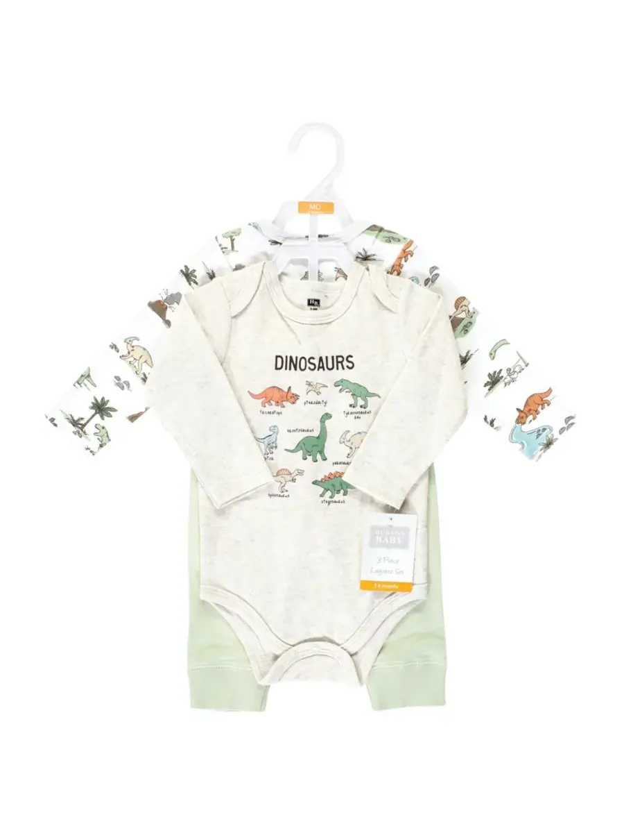Коллекция хлопковых боди и брюк Hudson Baby, Dinosaur Adventures Long-Sleeve — изображение 2 из 5