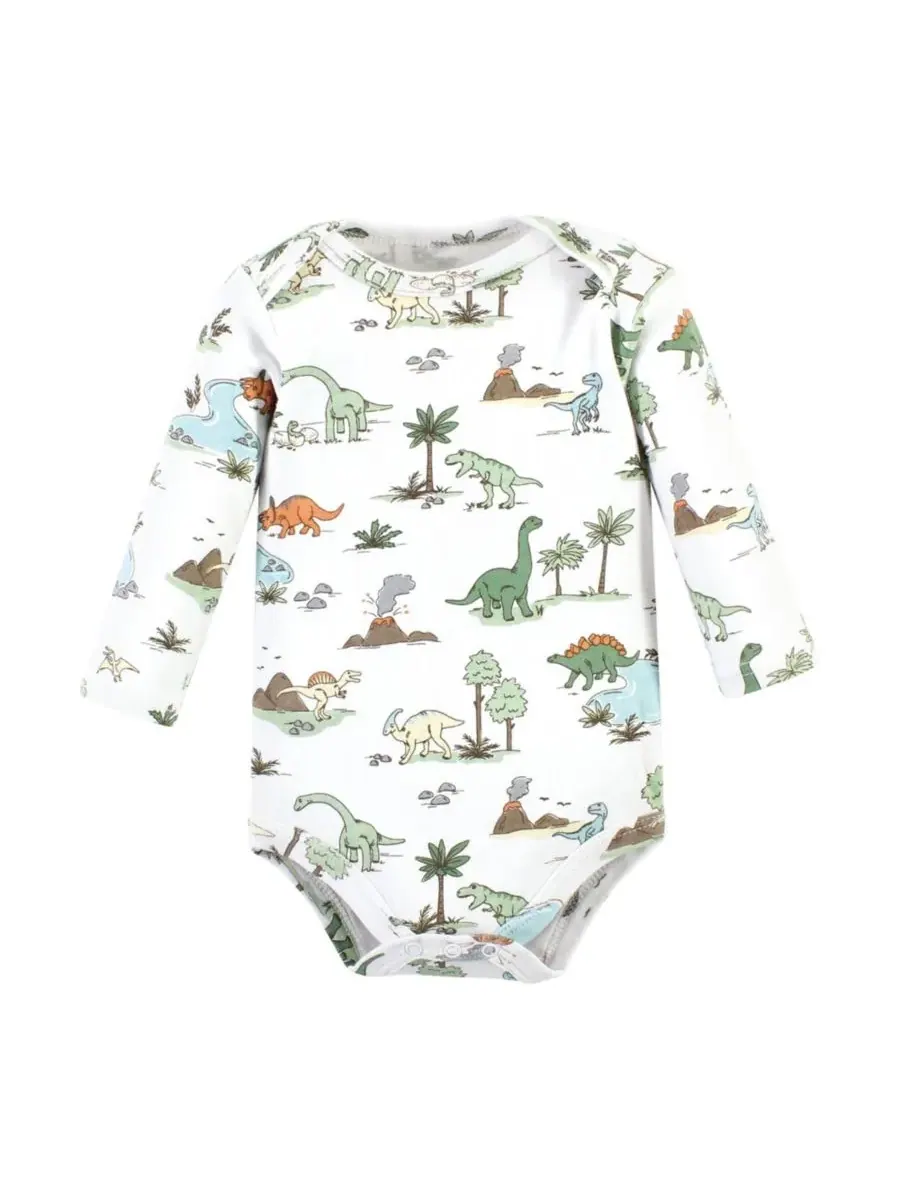 Коллекция хлопковых боди и брюк Hudson Baby, Dinosaur Adventures Long-Sleeve — изображение 3 из 5