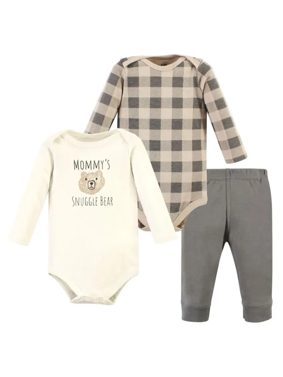 Коллекция хлопковых боди и брюк Hudson Baby, Snuggle Bear