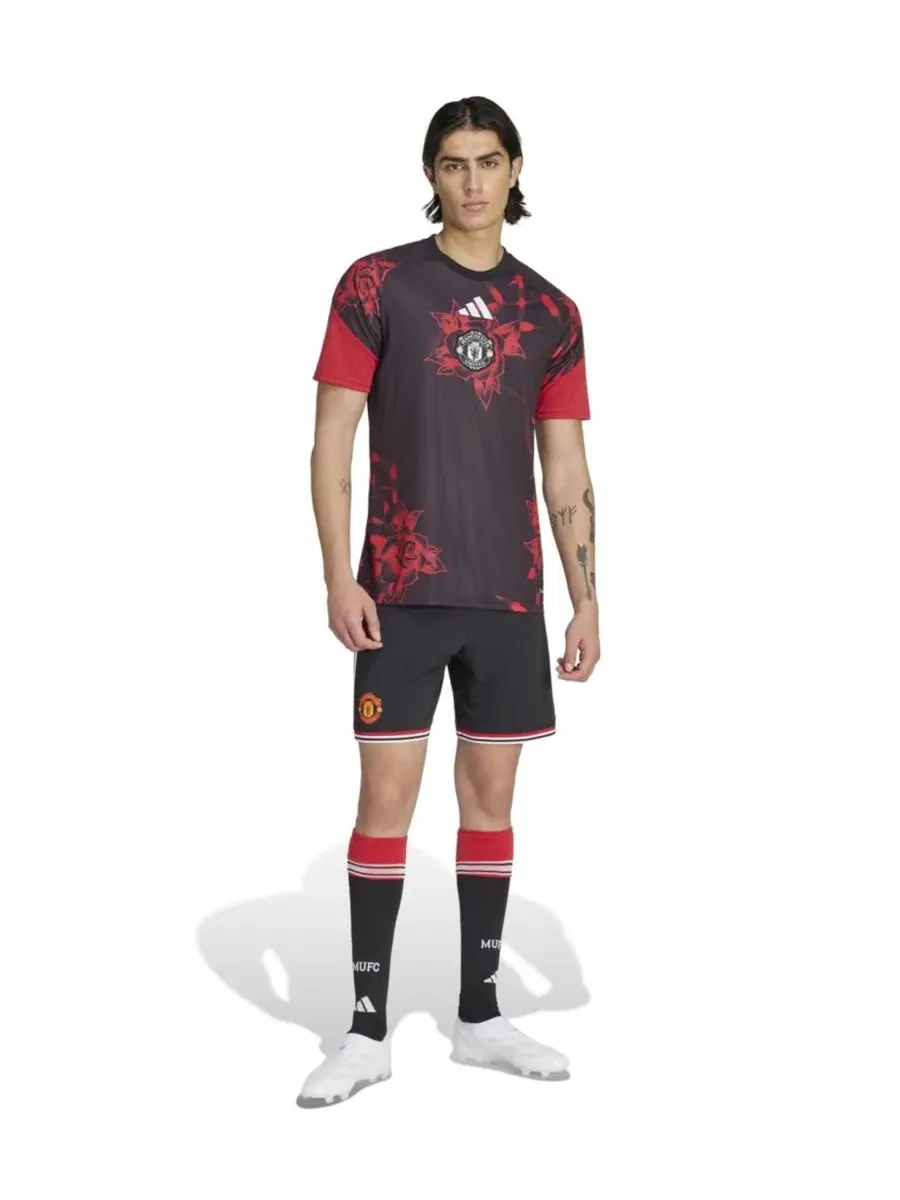 Футболка с коротким рукавом и принтом Manchester United Home adidas — изображение 3 из 5, черный