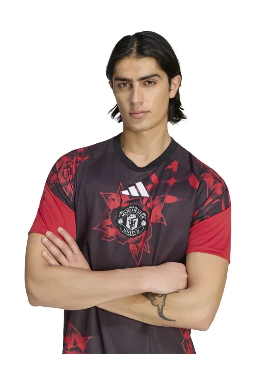 Футболка с коротким рукавом и принтом Manchester United Home adidas — изображение 5 из 5, черный