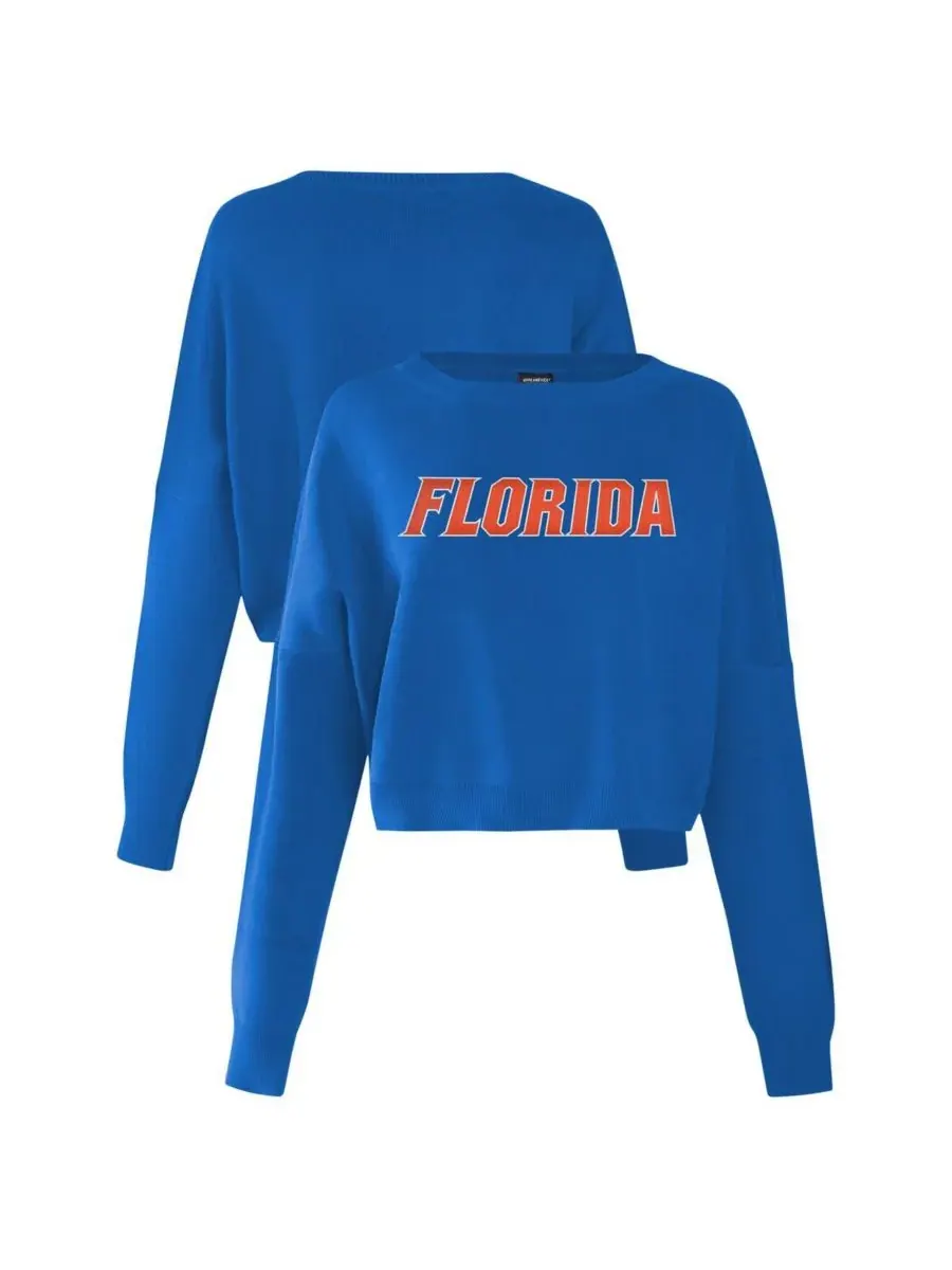 Женский укороченный вязаный пуловер Royal Florida Gators Oversized Ivy Hype And Vice — синий