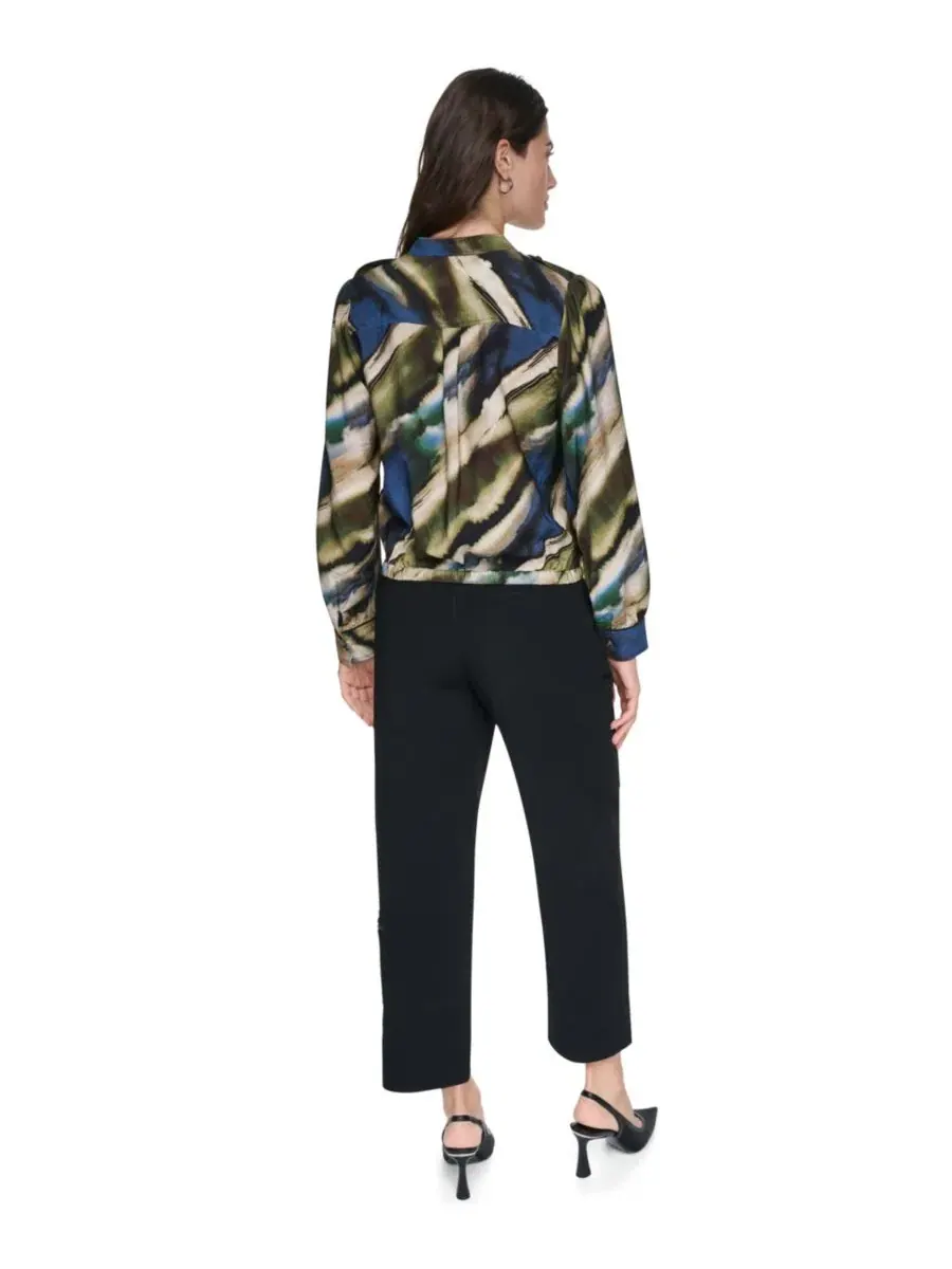 Блуза с V-образным вырезом и длинным рукавом, модель Printed Surplice DKNY, Brushed Riverside — изображение 5 из 9