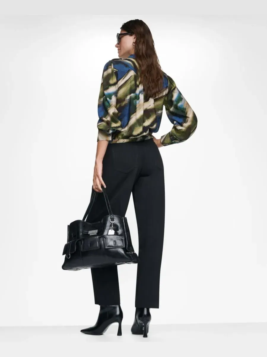 Блуза с V-образным вырезом и длинным рукавом, модель Printed Surplice DKNY, Brushed Riverside — изображение 9 из 9