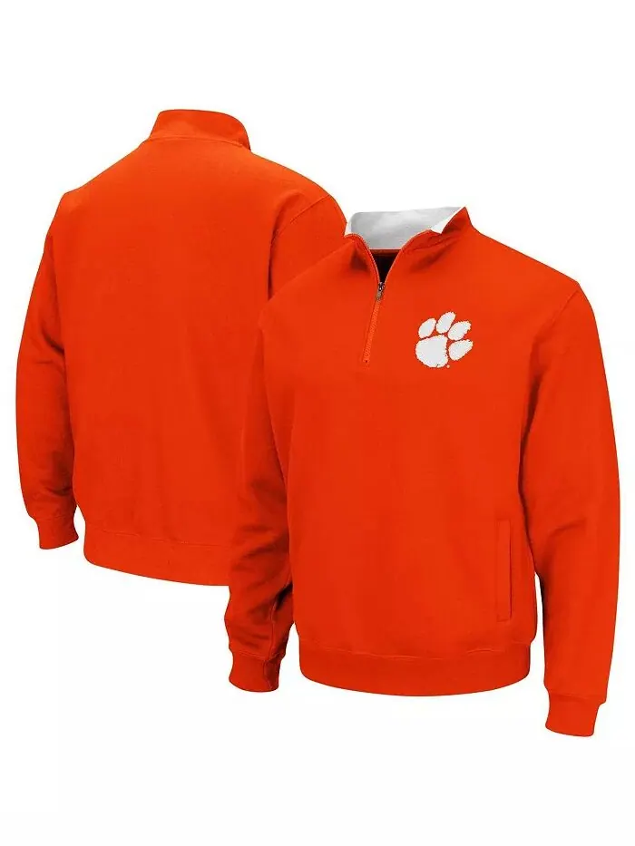 Мужская оранжевая толстовка Clemson Tigers Big and Tall Tortugas с застежкой-молнией на четверть — изображение 1 из 3