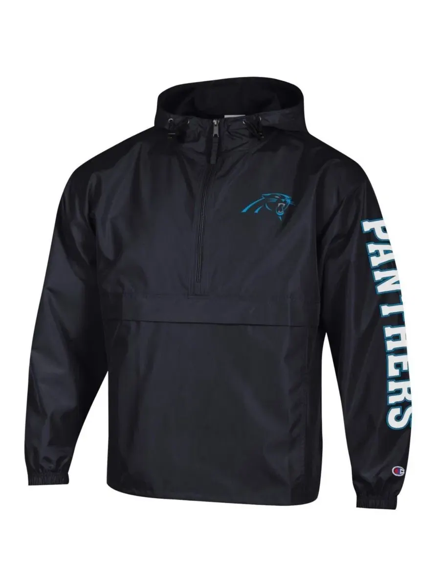 Ветровка-ползунок с капюшоном Carolina Panthers Champion — изображение 2 из 3, черный