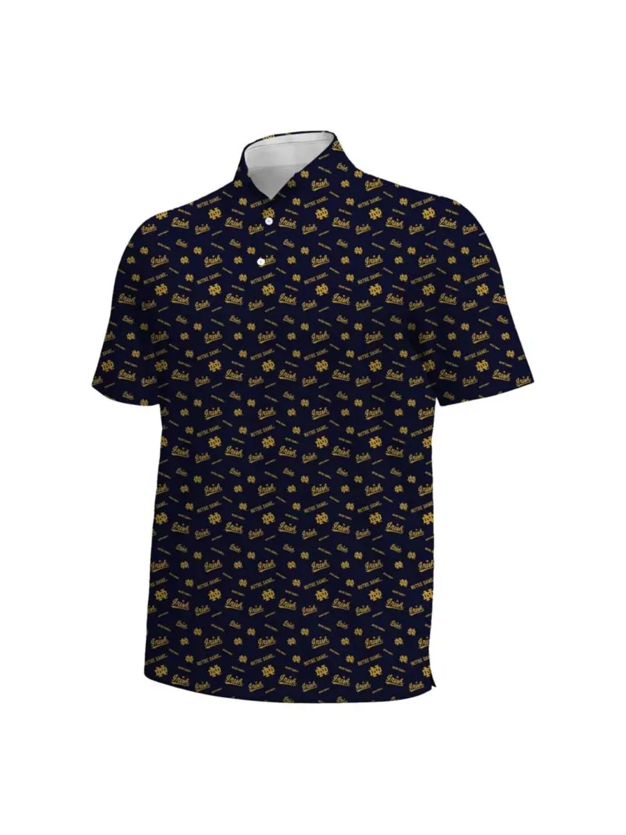 Мужское поло с вышитым логотипом Notre Dame Fighting Irish Under Armour — изображение 2 из 3, темно-синий
