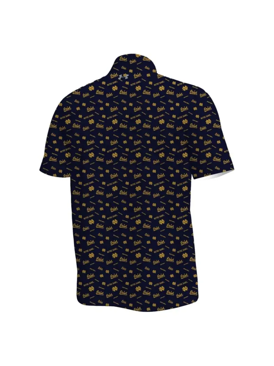 Мужское поло с вышитым логотипом Notre Dame Fighting Irish Under Armour — изображение 3 из 3, темно-синий