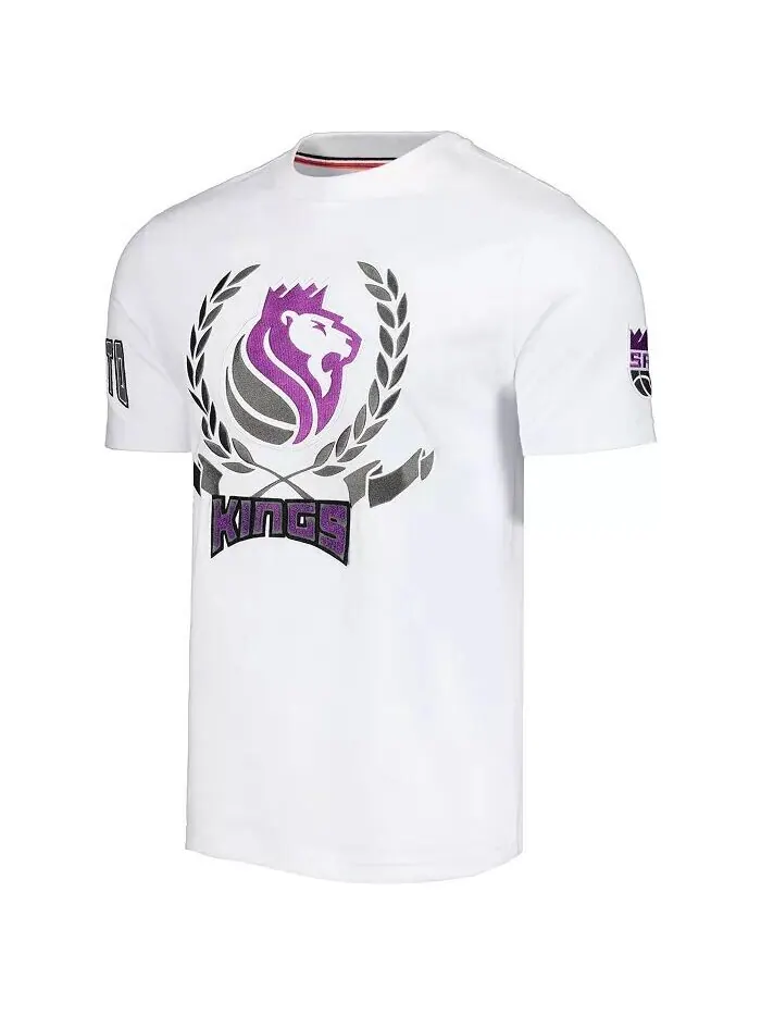 Мужская и женская белая футболка Sacramento Kings Heritage Crest FISLL — изображение 3 из 3