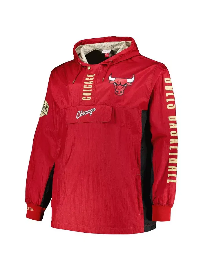 Мужская ветровка-анорак Chicago Bulls Big and Tall Hardwood Classics Team OG 2.0 с капюшоном и — изображение 3 из 3