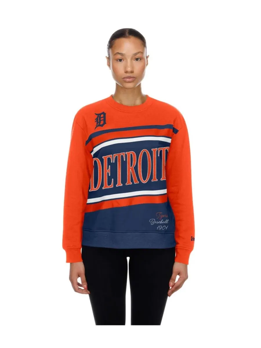 Свитшот женский с принтом Detroit Tigers Gameday Color Block Fleece New Era