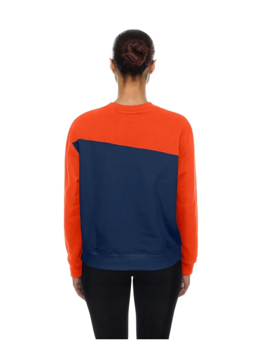 Свитшот женский с принтом Detroit Tigers Gameday Color Block Fleece New Era — изображение 2 из 4, темно-синий оранжевый