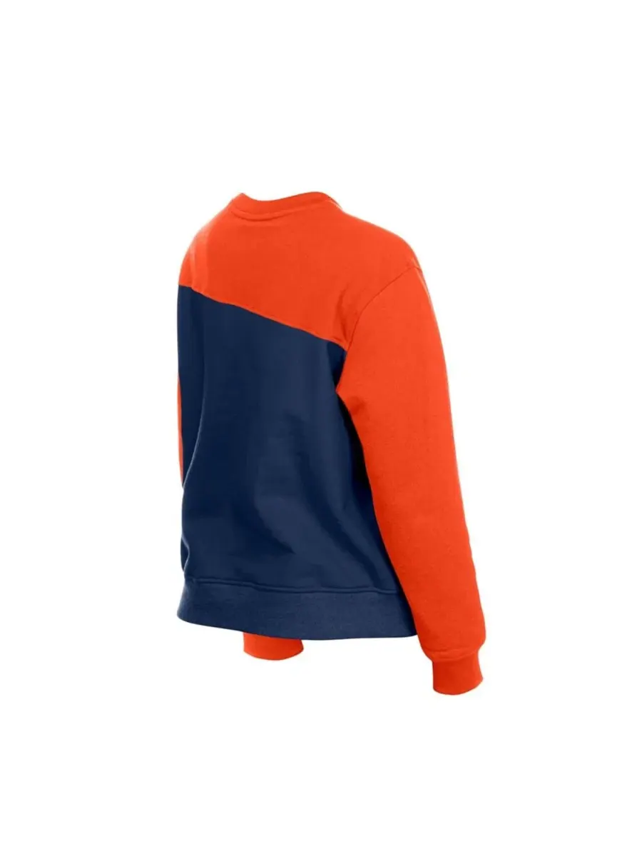 Свитшот женский с принтом Detroit Tigers Gameday Color Block Fleece New Era — изображение 4 из 4, темно-синий оранжевый
