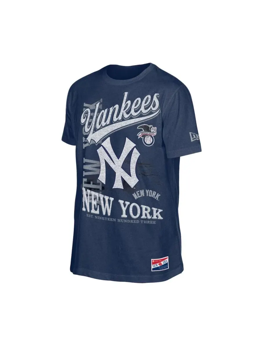 Футболка оверсайз с принтом New York Yankees New Era — изображение 3 из 4, синий