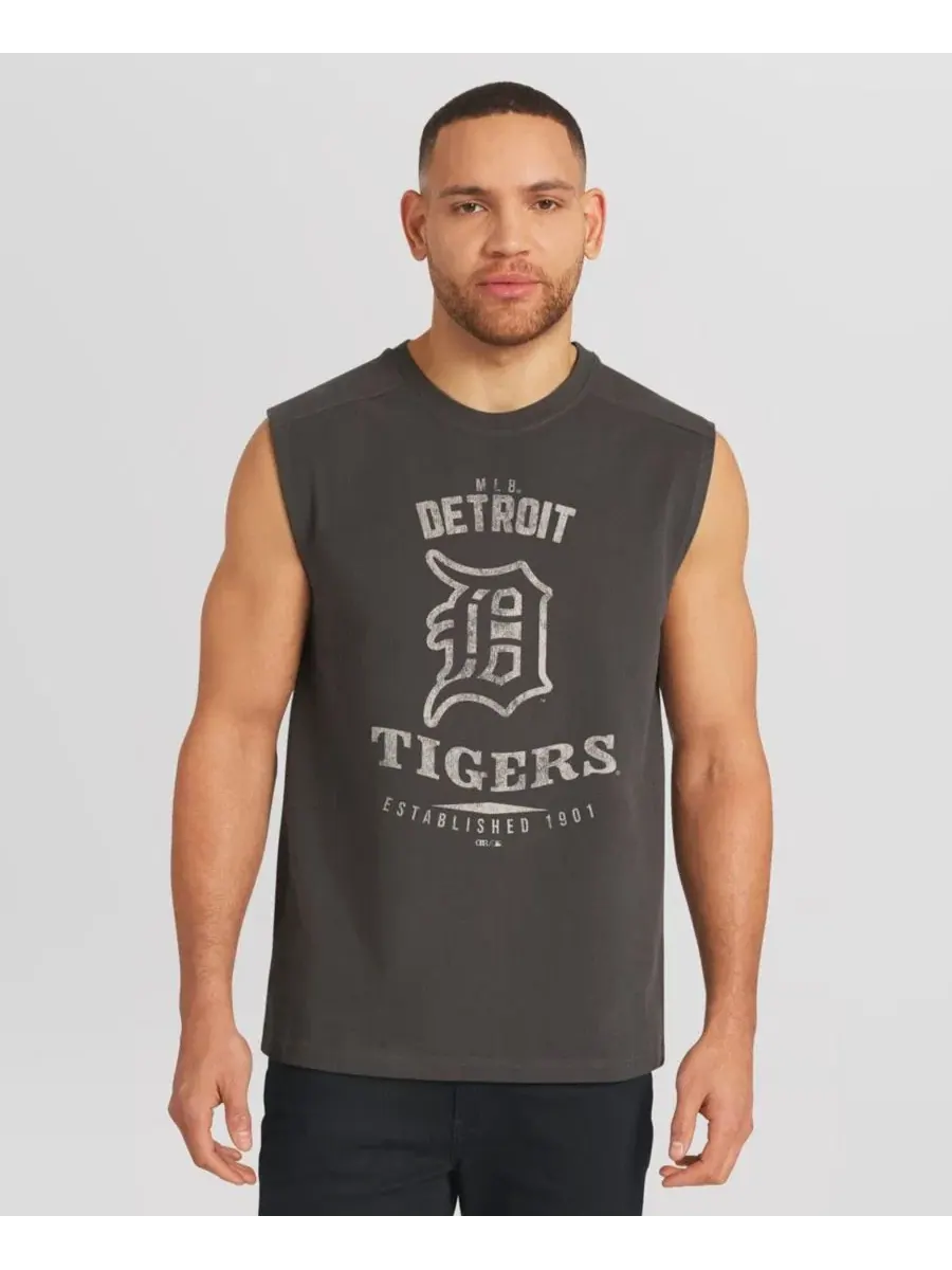 Мужской мускул-топ с принтом Detroit Tigers Darius Rucker Collection By Fanatics — серый