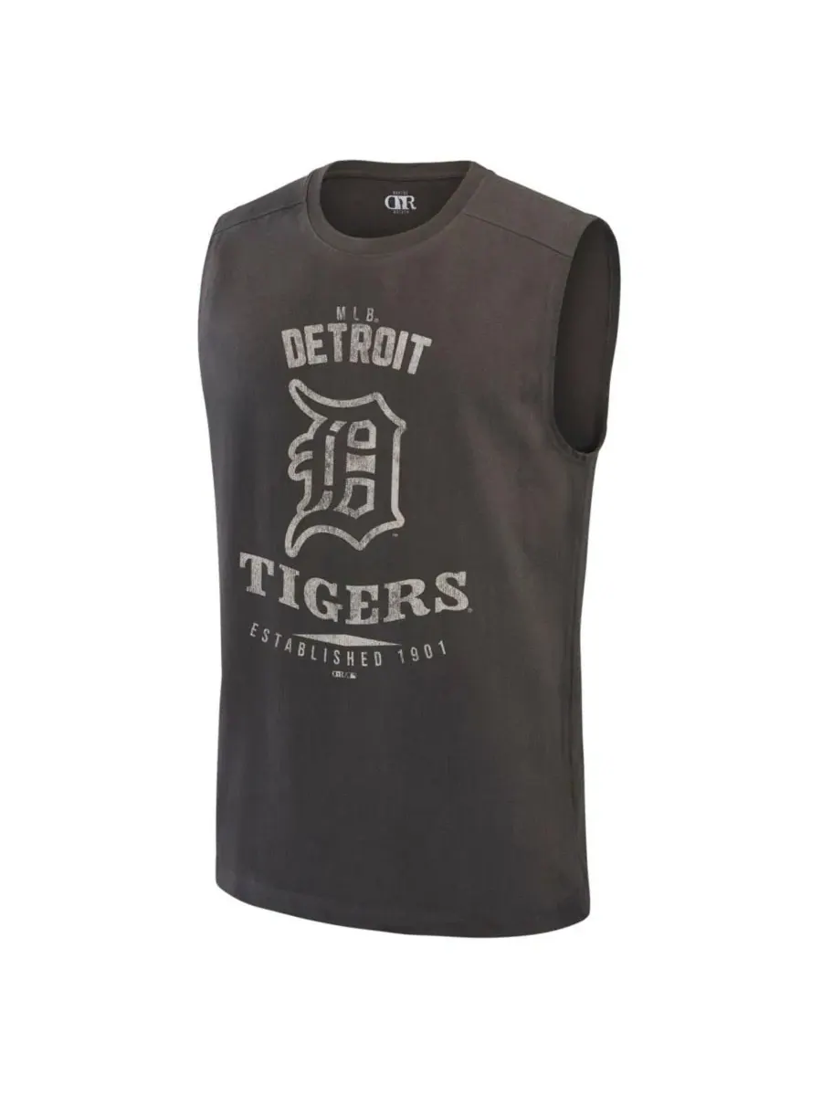 Мужской мускул-топ с принтом Detroit Tigers Darius Rucker Collection By Fanatics — изображение 2 из 4, темно-серый