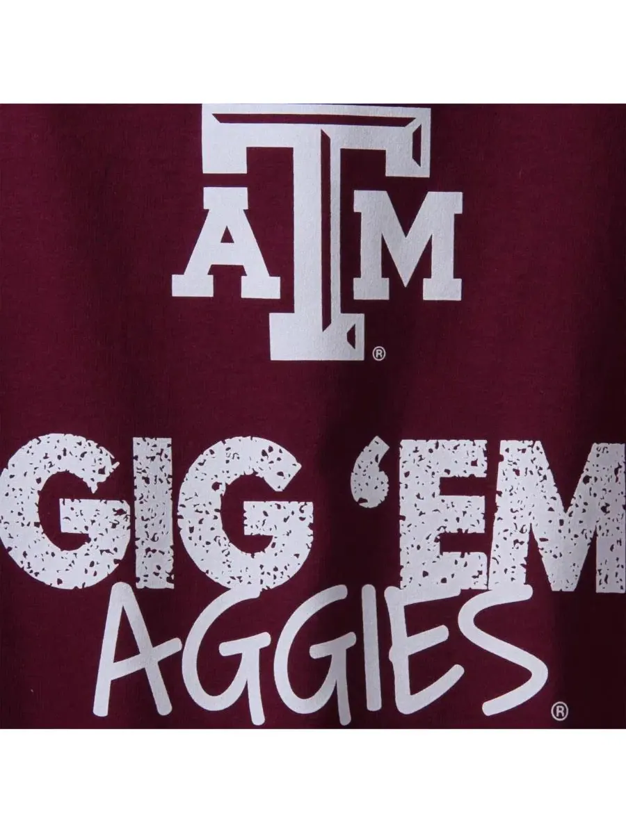 Футболка с круглым вырезом с принтом Texas A&M Aggies Two Feet Ahead — изображение 2 из 2, коричневый