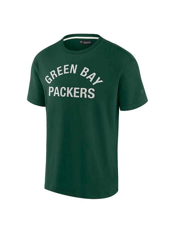 Мужская и женская зеленая супермягкая футболка Green Bay Packers с коротким рукавом Fanatics — изображение 2 из 3, зеленый