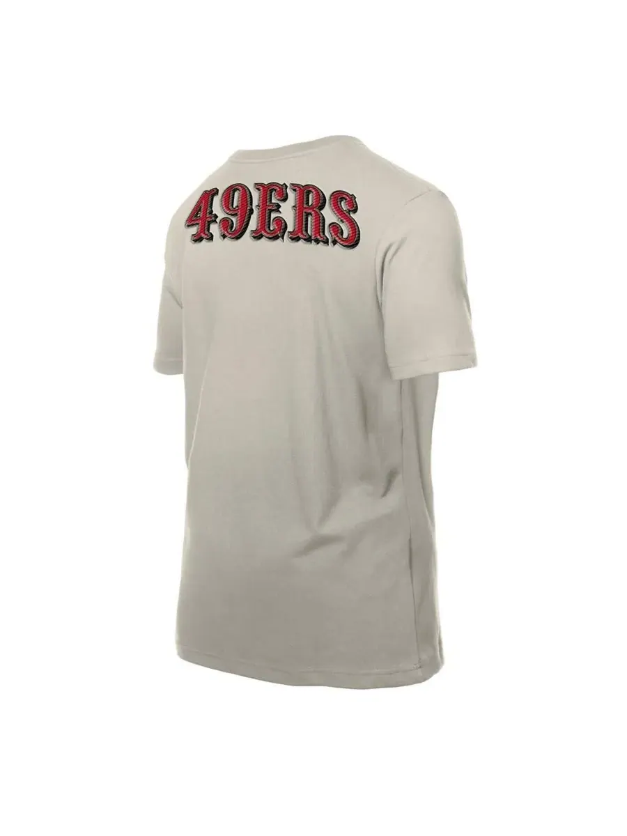 New Era Мужская светло-бежевая футболка с несколькими нашивками San Francisco 49ers — изображение 4 из 5, светлый бежевый
