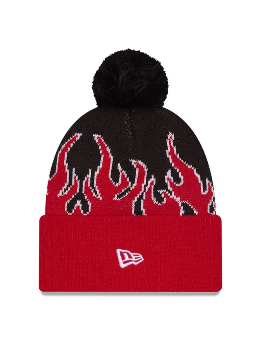 New Era Мужская красная вязаная футболка FC Dallas 2025 с манжетами и помпоном — изображение 2 из 3, красный