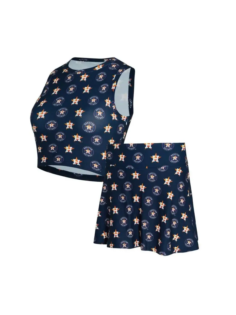 Concepts Sport Женский комплект из двух предметов: темно-синий трикотажный топ и юбка-шорты с