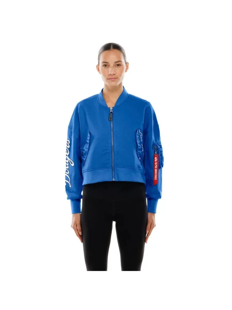 Женская укороченная куртка на молнии Alpha Women's Industries Royal Los Angeles Dodgers New Era