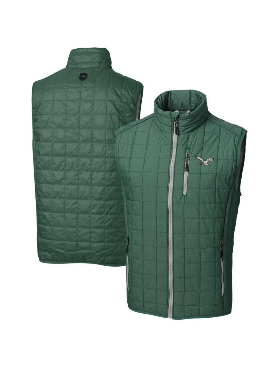 Cutter & Buck Мужской пуховый жилет Rainier PrimaLoft Eco на молнии, цвет «охотничий зеленый», с