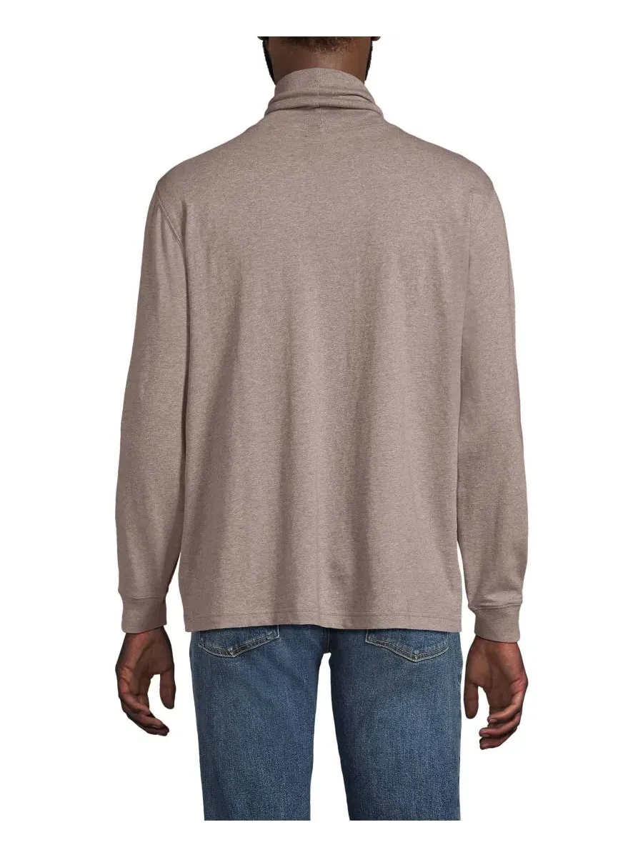 Водолазка из джерси с длинным рукавом Super-T Turtleneck Lands' End, Light Bark Heather — изображение 3 из 3