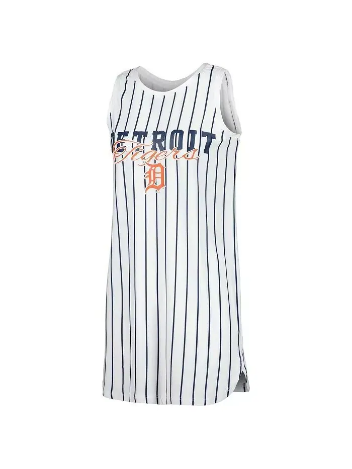 Женская белая ночная рубашка без рукавов в тонкую полоску Detroit Tigers Reel Concepts Sport — изображение 3 из 3