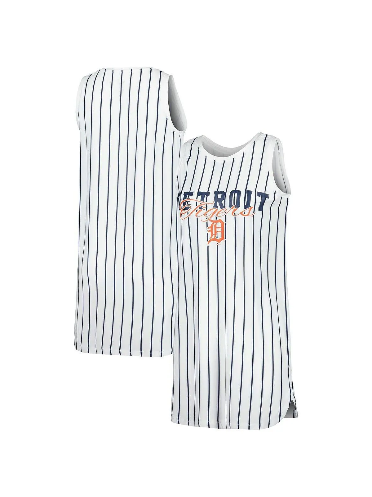 Женская белая ночная рубашка без рукавов в тонкую полоску Detroit Tigers Reel Concepts Sport