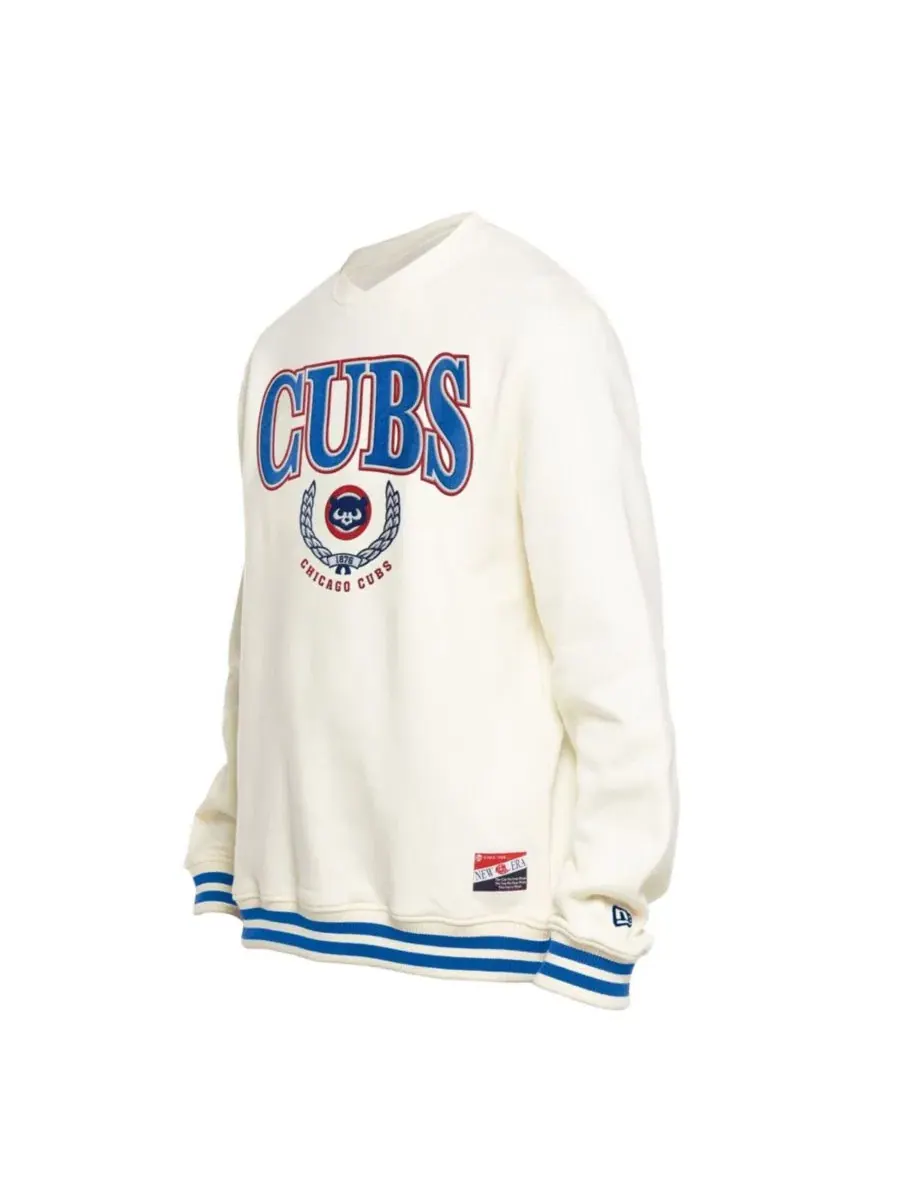 Свитшот Throwback с принтом Chicago Cubs New Era — изображение 3 из 4, бежевый