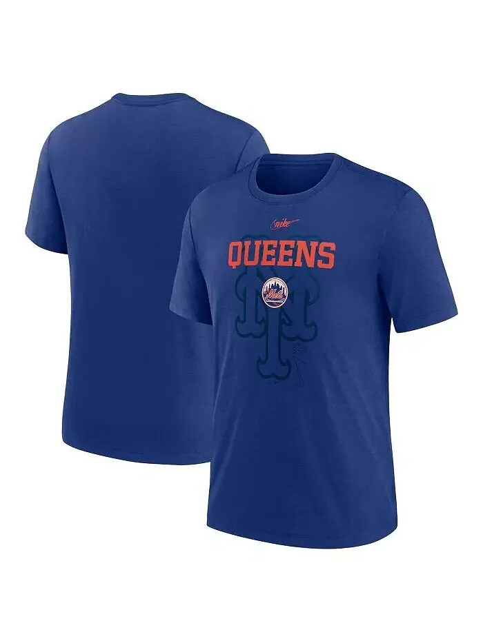 Мужская футболка Royal New York Mets Rewind Retro Tri-Blend Nike — изображение 1 из 4